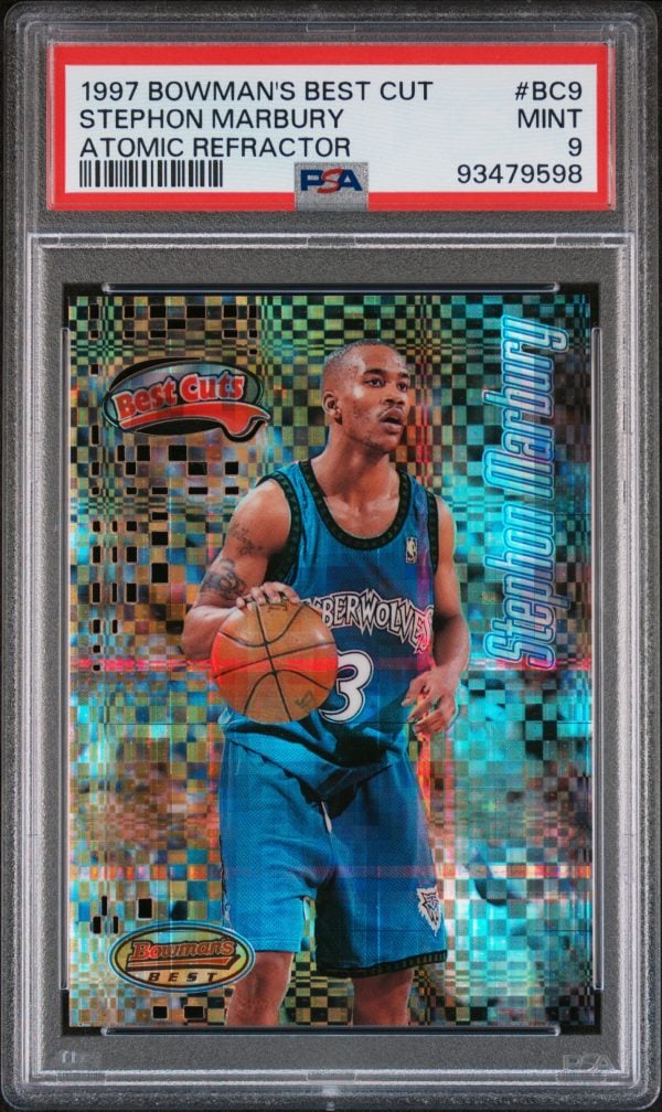 1997 Bowman's Best Cuts Atomic Refractor Stephon Marbury #BC9 PSA 9 Mint