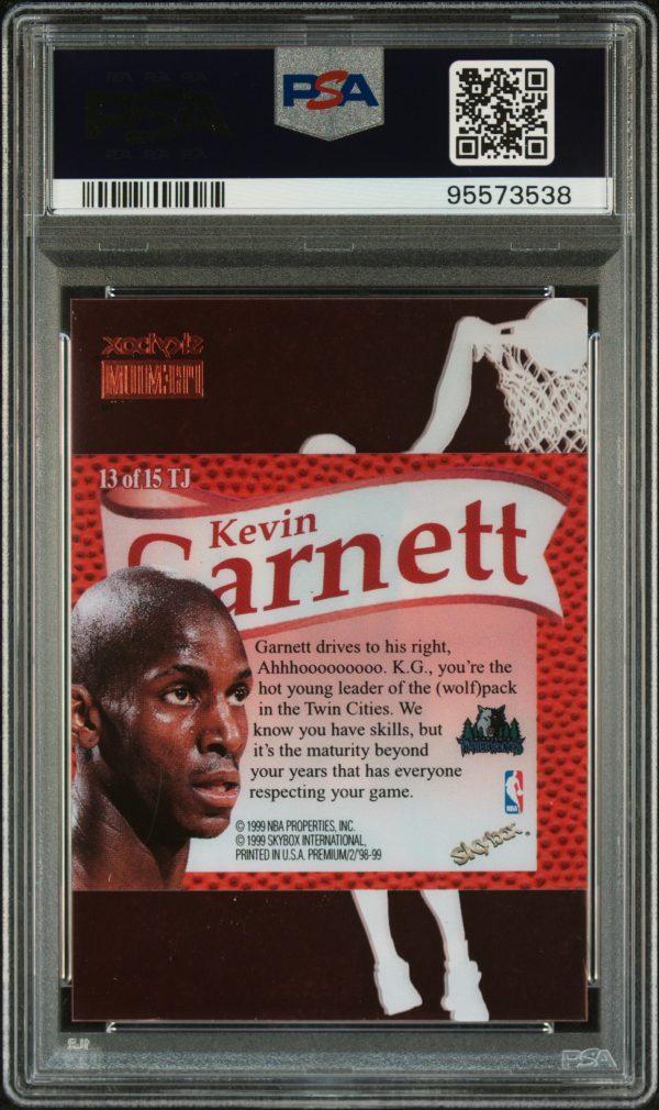 1998 Skybox Premium That's Jam Kevin Garnett #13 PSA 9 Mint - Image 2