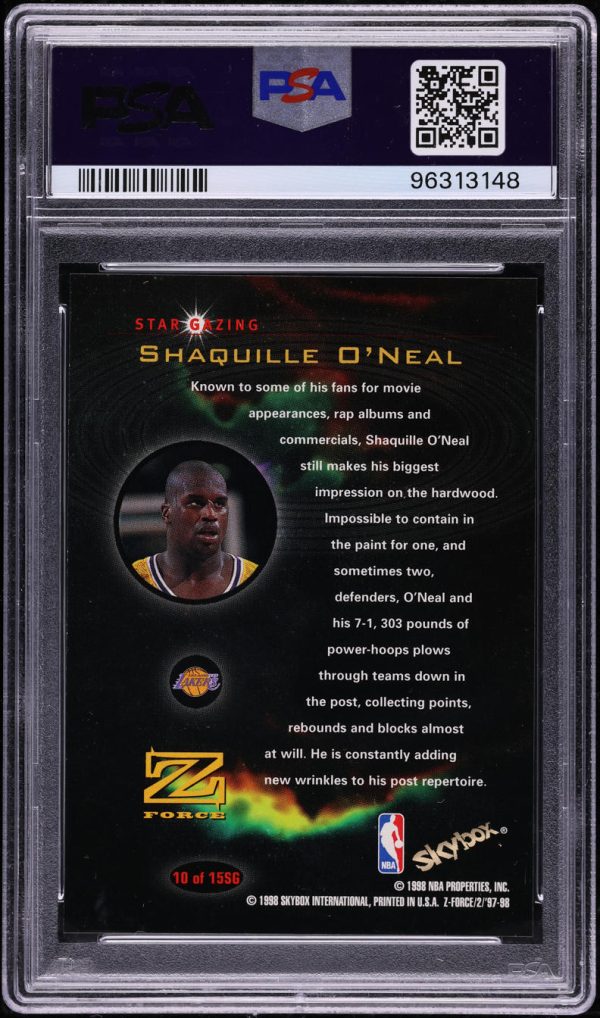 1997 SkyBox Z-Force Star Gazing Shaquille O'Neal #10 PSA 10 GEM MINT - Image 2