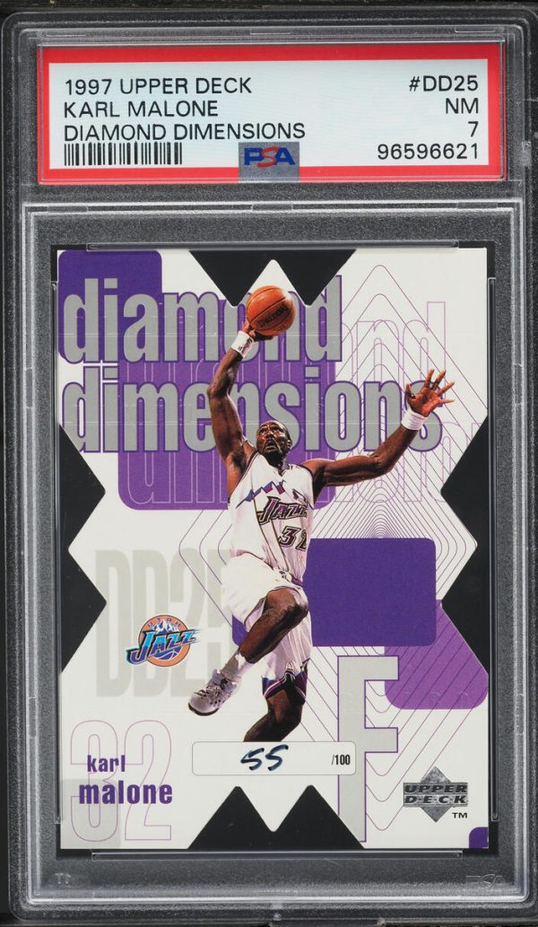 1997 Upper Deck Diamond Dimensions Karl Malone /100 #DD25 PSA 7 NRMT