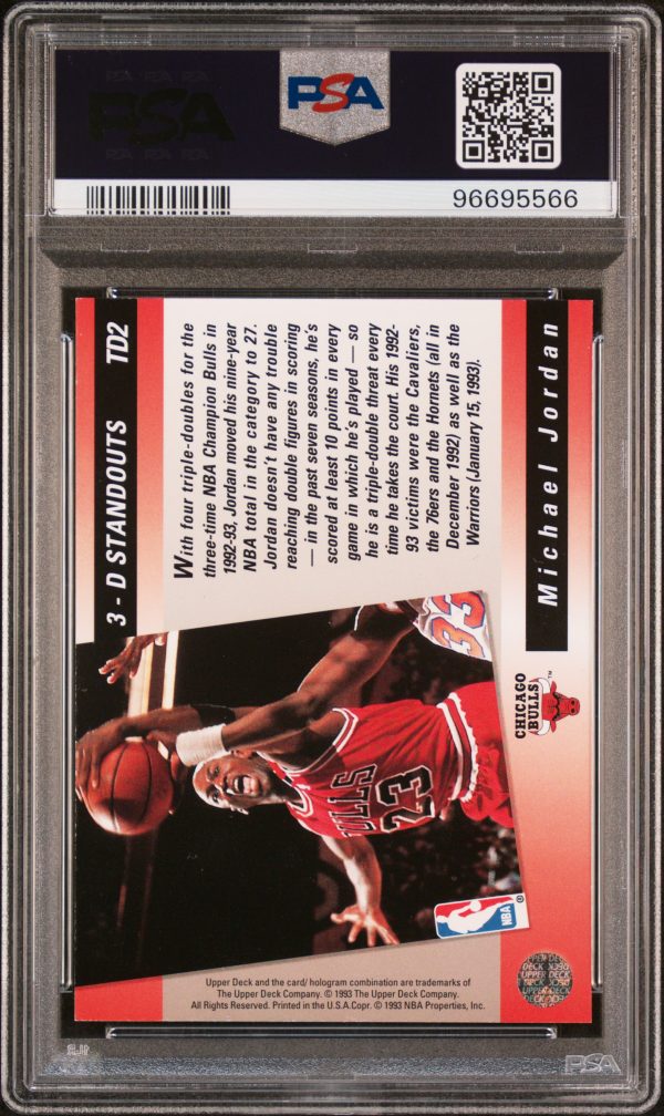 1993 Upper Deck Triple Double Michael Jordan #TD2 PSA 8 - Image 2