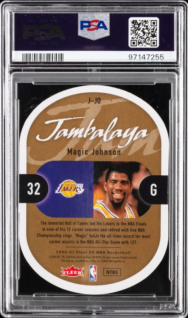2006 Fleer E-X Jambalaya Magic Johnson #J-JO PSA 9 Mint - Image 2