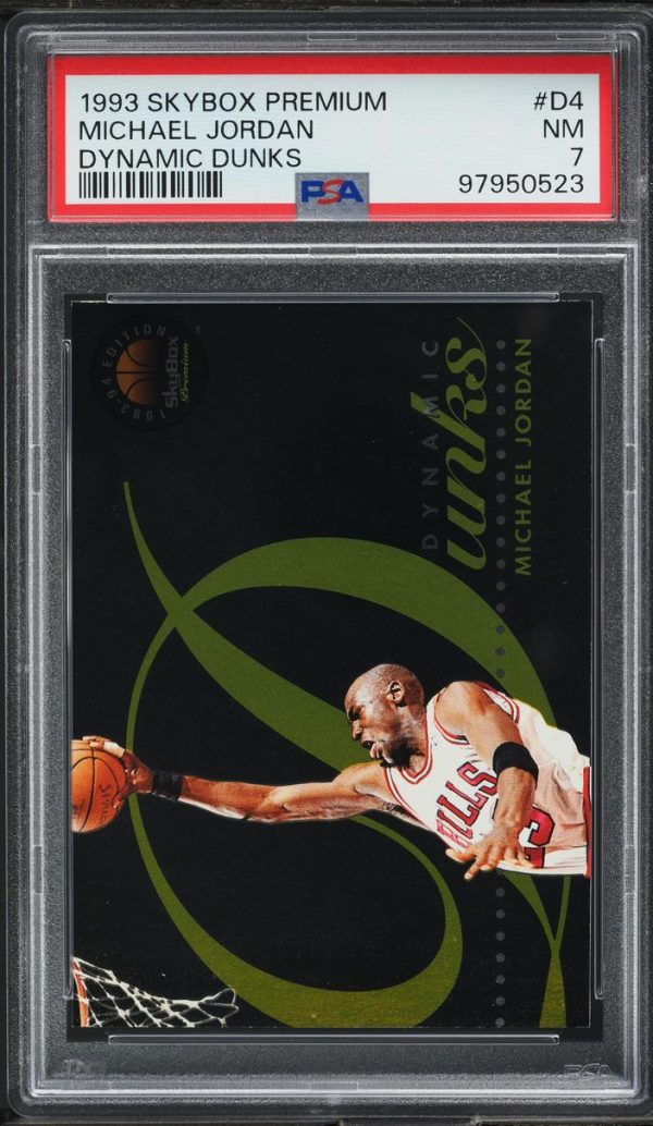 1993 Skybox Premium Dynamic Dunks Michael Jordan #D4 PSA 7 NRMT
