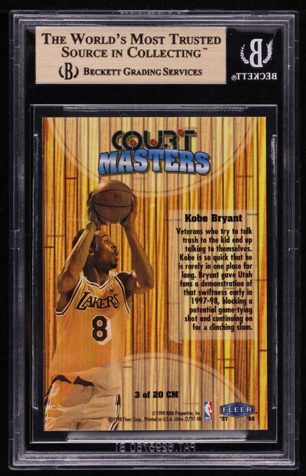 1997 Ultra Court Masters Kobe Bryant #CM3 BGS 9.5 GEM MINT - Image 2