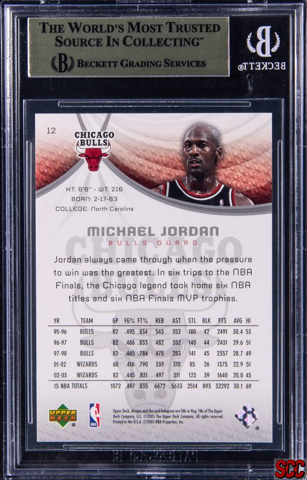 2005 SP Game Used Silver Spectrum Michael Jordan #12 /10 BGS 9.5 Gem Mint - Image 2