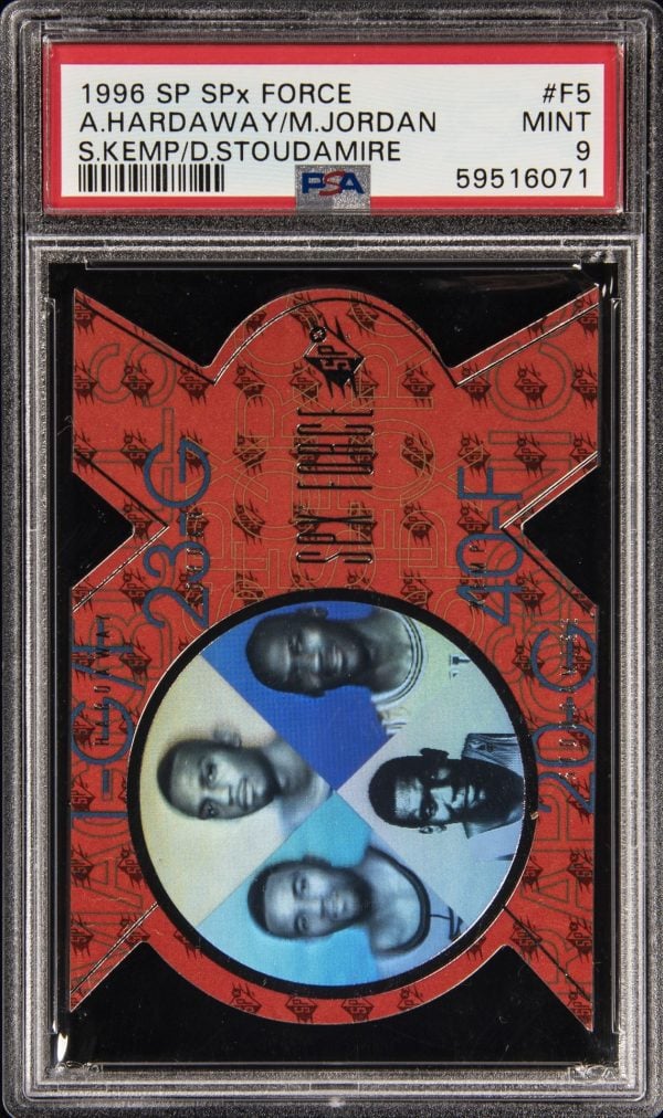 1996 SPx Force Anfernee Hardaway/Michael Jordan/Shawn Kemp/ Damon Stoudamire #F5 PSA 9 Mint