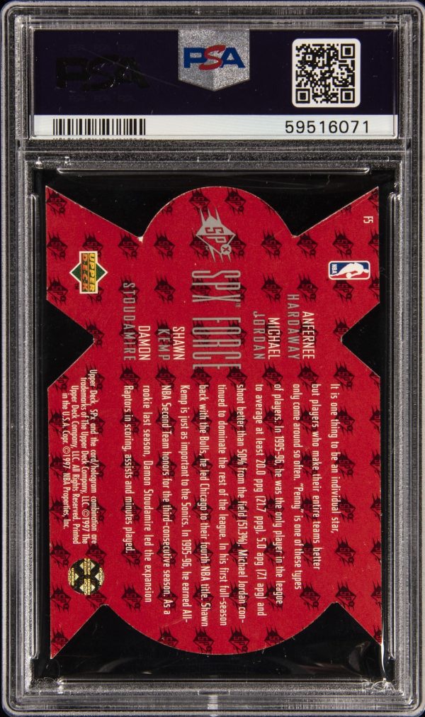 1996 SPx Force Anfernee Hardaway/Michael Jordan/Shawn Kemp/ Damon Stoudamire #F5 PSA 9 Mint - Image 2