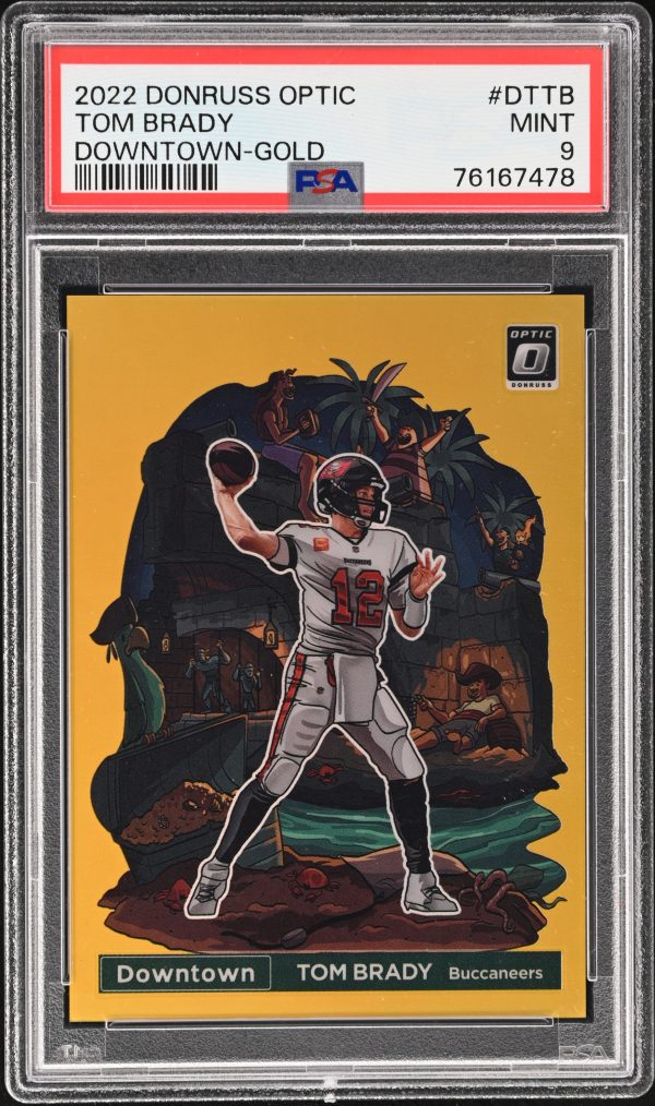 2022 Donruss Optic Downtown Gold Tom Brady #DTTB /10 PSA 9 Mint