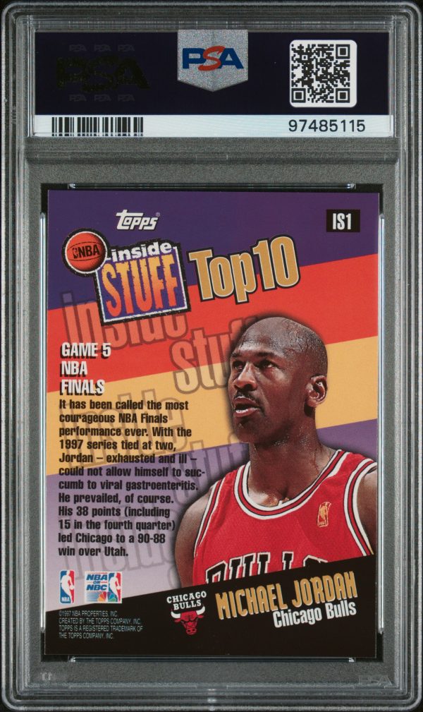 1997 Topps Inside Stuff Michael Jordan #IS1 PSA 9 Mint - Image 2