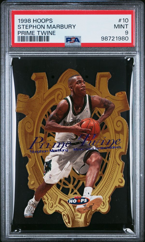 1998 Hoops Prime Twine Stephon Marbury #10 /500  PSA 9 Mint