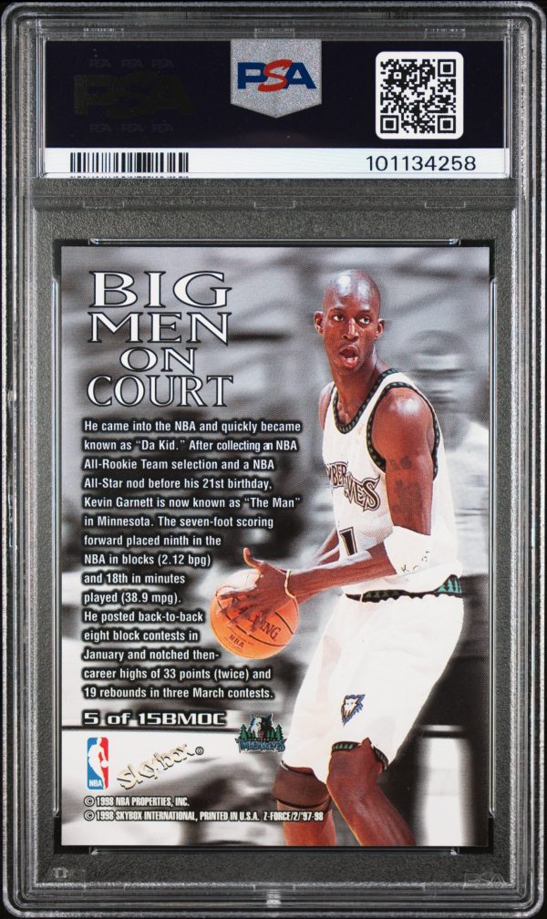 1997 Skybox Z-Force Big Men on the Court Kevin Garnett #5 PSA 10 Gem Mint - Image 2