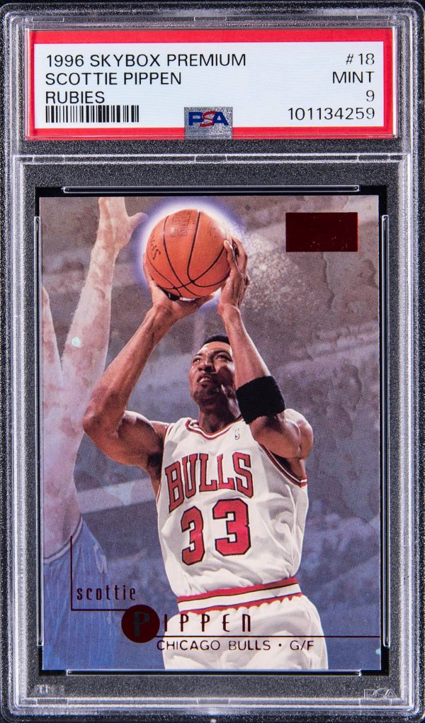 1996 Skybox Premium Rubies Scottie Pippen #18 PSA 9 Mint
