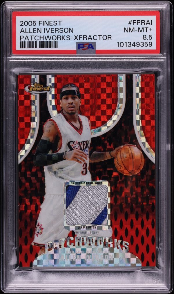 2005 Finest Patchworks Xfractor Allen Iverson PATCH /9 #FPRAI PSA 8.5 NM-MT+