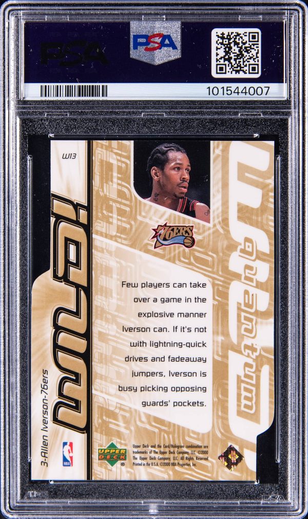 1999 Upper Deck Wild! Level 2 Allen Iverson /25 #W13 PSA 10 Gem Mint - Image 2