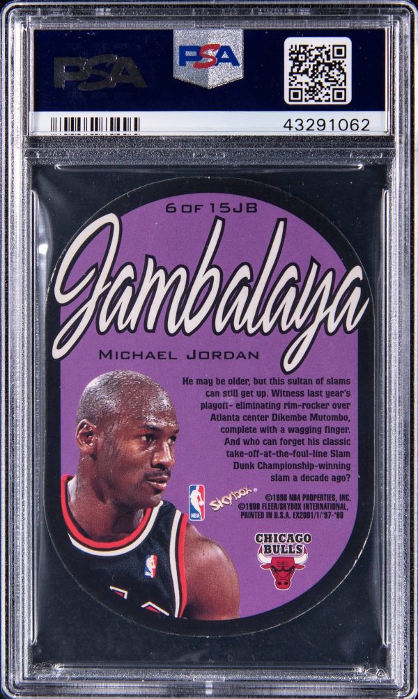 1997 Skybox E-X2001 Jambalaya Michael Jordan #6 PSA 10 Gem Mint - Image 2
