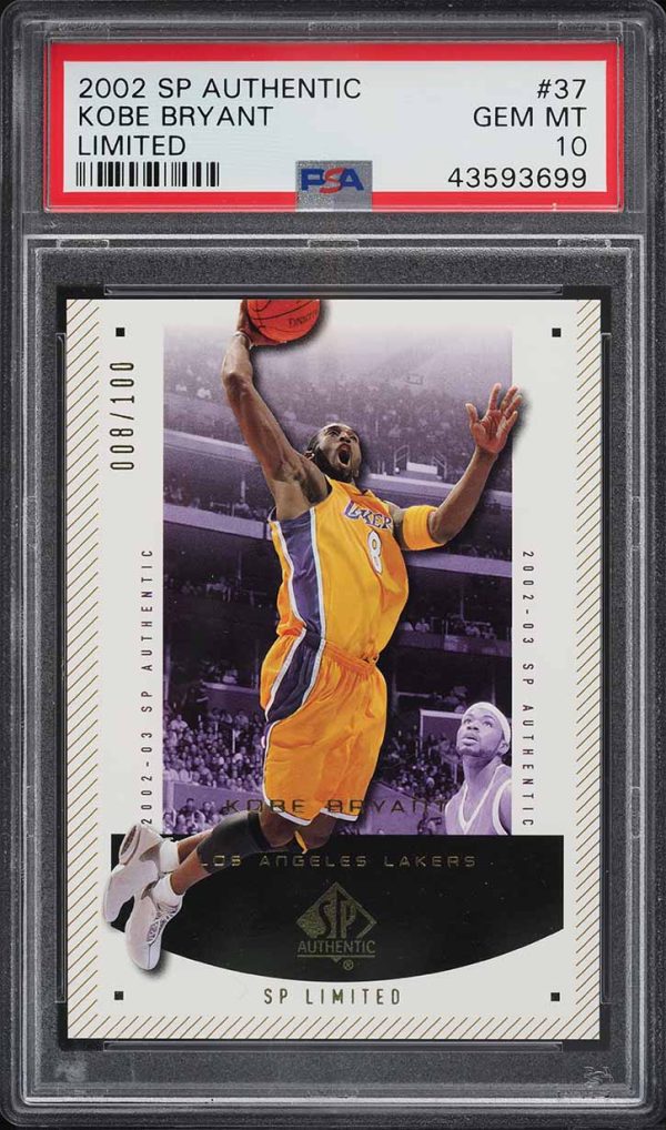 2002 SP Authentic Limited Kobe Bryant /100 #37 PSA 10 GEM MINT
