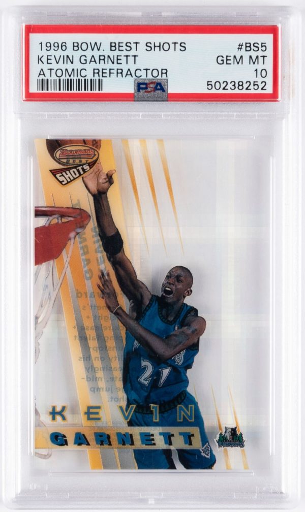 1996 Bowman's Best Shots Atomic Refractor Kevin Garnett #+BS5 PSA 10 Gem Mint