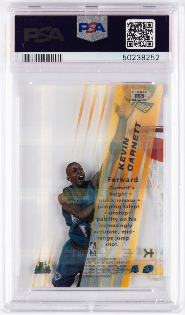 1996 Bowman's Best Shots Atomic Refractor Kevin Garnett #+BS5 PSA 10 Gem Mint - Image 2