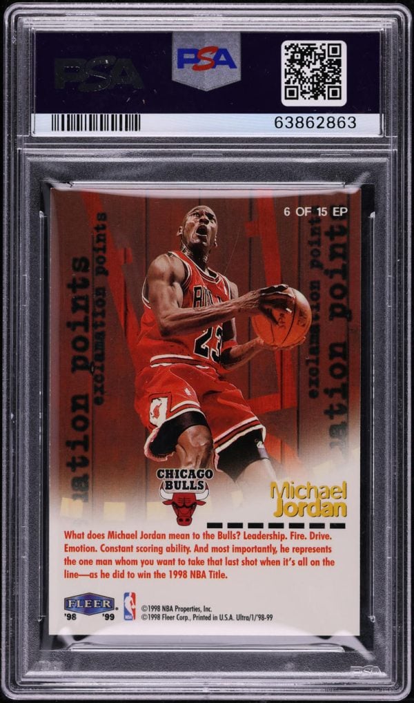 1998 Ultra Exclamation Points Michael Jordan #6 PSA 9 - Image 2