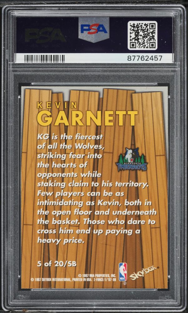 1997 Skybox Z-Force Super Boss Kevin Garnett #5 PSA 9 MINT - Image 2