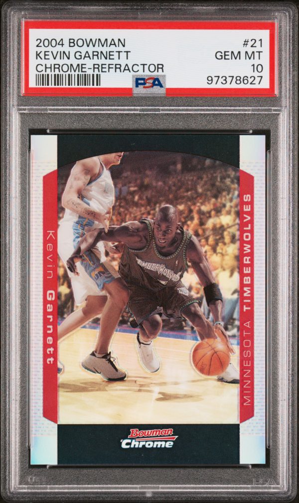 2004 Bowman Chrome Refractor Kevin Garnett #21 /300 PSA 10 Gem Mint