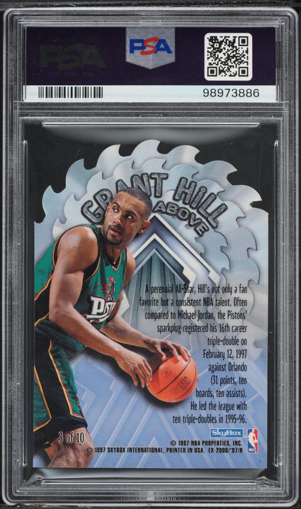 1996 Skybox E-X2000 A Cut Above Grant Hill #3 PSA 9 MINT - Image 2