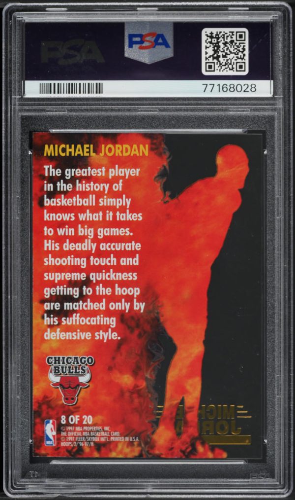 1996 Hoops Hot List Michael Jordan #8 PSA 10 GEM MINT - Image 2