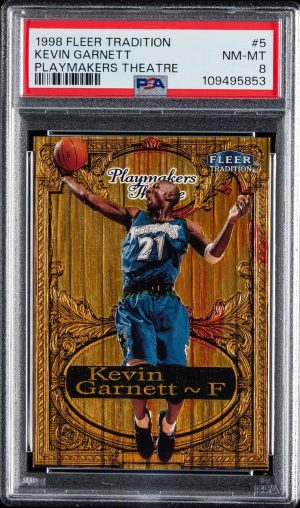 1998 Fleer Tradition Playmakers Theatre KEVIN GARNETT /100 #5 PSA 8