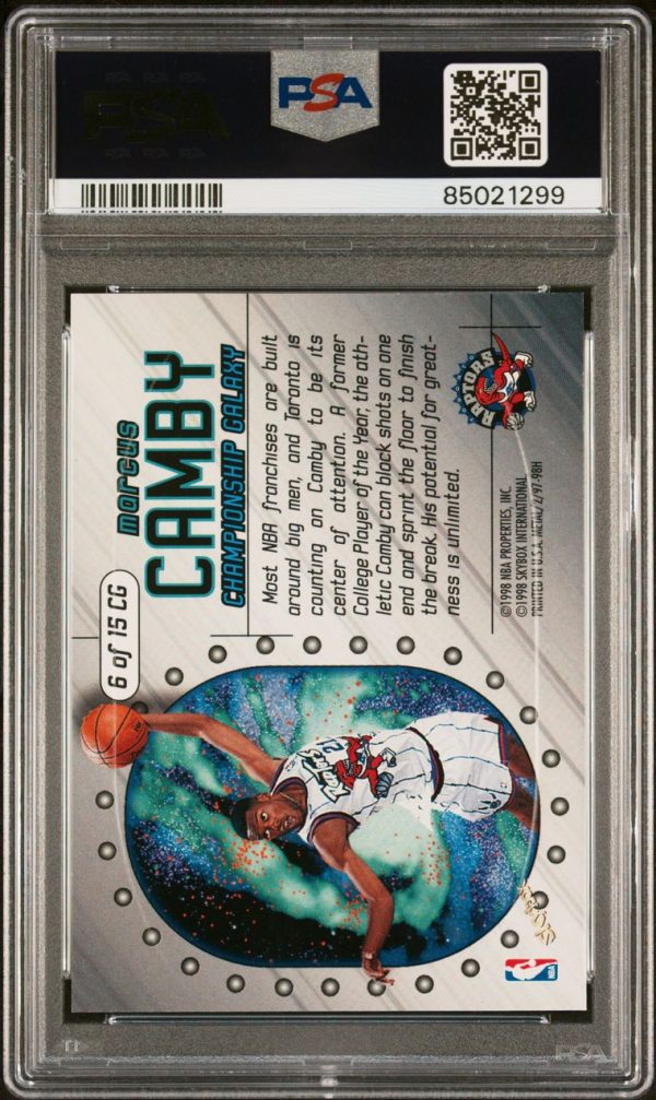 1997 METAL UNIVERSE CHAMPIONSHIP GALAXY MARCUS CAMBY #6 PSA 10 GEM MINT - Image 2