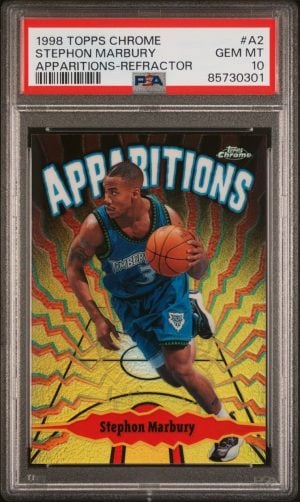 1998 Topps Chrome Apparitions Refractor Stephon Marbury /100 #A2 PSA 10 Gem Mint