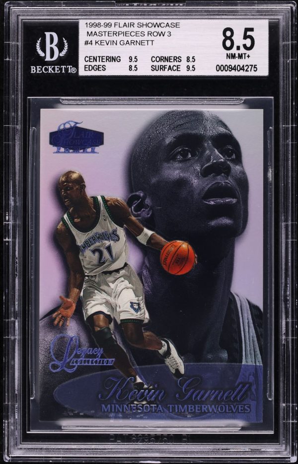 1998 Flair Showcase Legacy Collection Row 3 Masterpiece One of One 1/1 Kevin Garnett #4 BGS 8.5