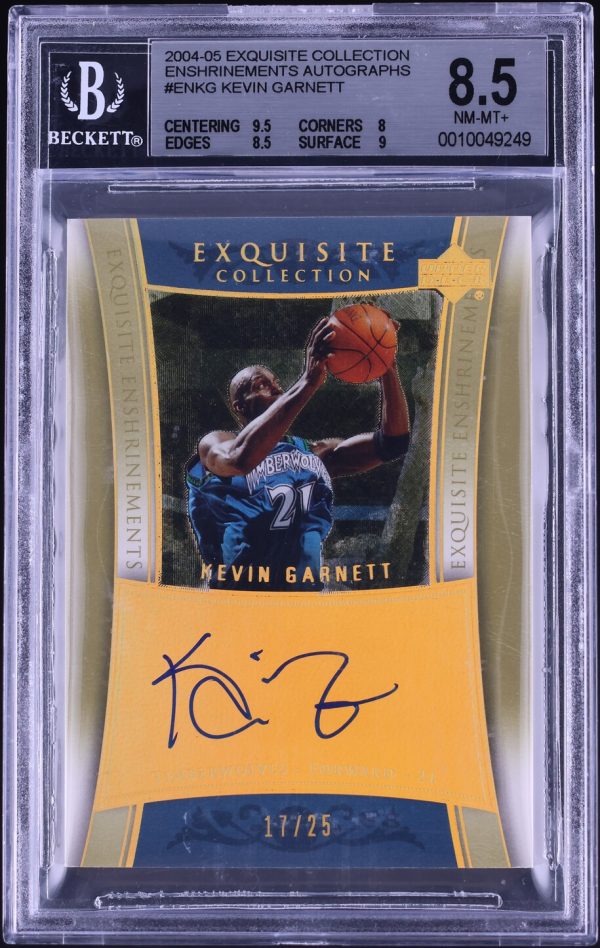 2004 Exquisite Collection Enshrinements Kevin Garnett AUTO /25 #EN-KG BGS 8.5