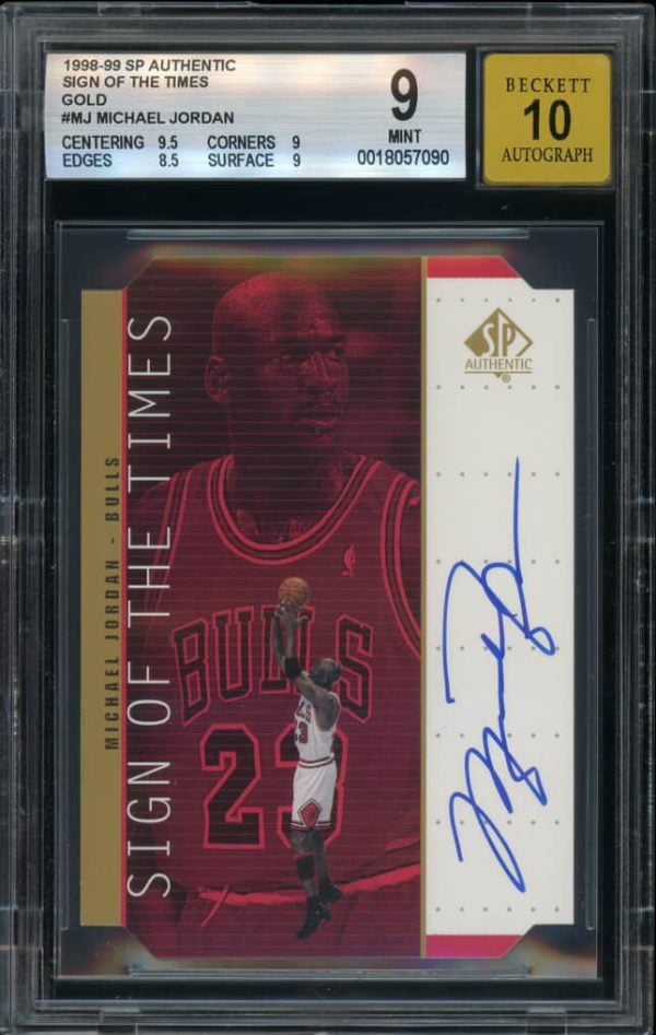 1998 SP Authentic Sign of the Times Gold Michael Jordan Auto #MJ BGS 9