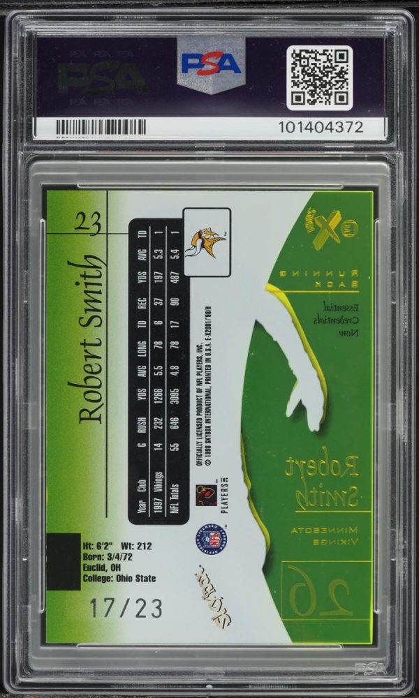 1998 Skybox E-X2001 Essential Credentials Now Robert Smith /23 #23 PSA 8 NM-MT - Image 2