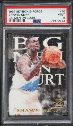 1997 Skybox Z-Force Big Men On Court Shawn Kemp #10 PSA 9 MINT