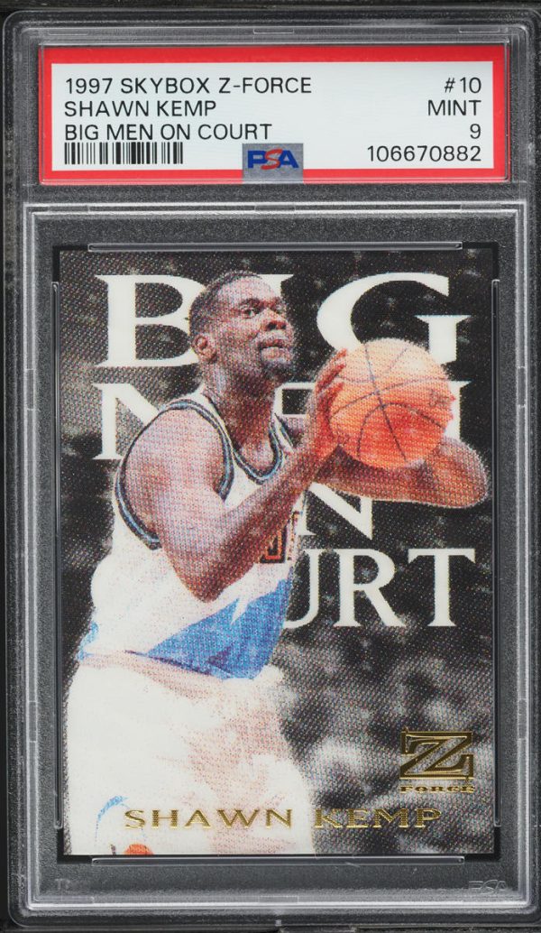 1997 Skybox Z-Force Big Men On Court Shawn Kemp #10 PSA 9 MINT