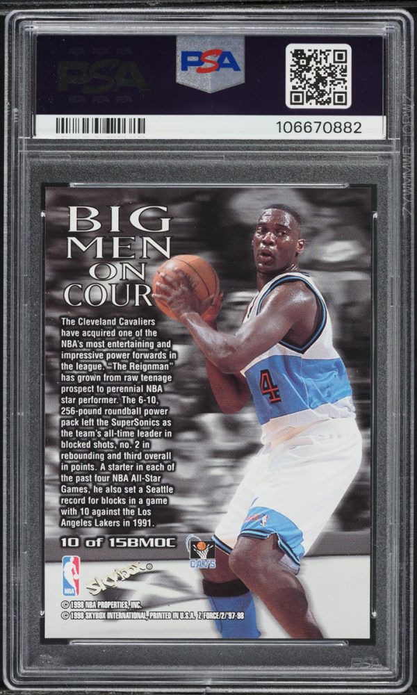 1997 Skybox Z-Force Big Men On Court Shawn Kemp #10 PSA 9 MINT - Image 2