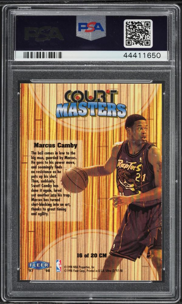 1997 Ultra Court Masters Marcus Camby #16CM PSA 9 MINT - Image 2