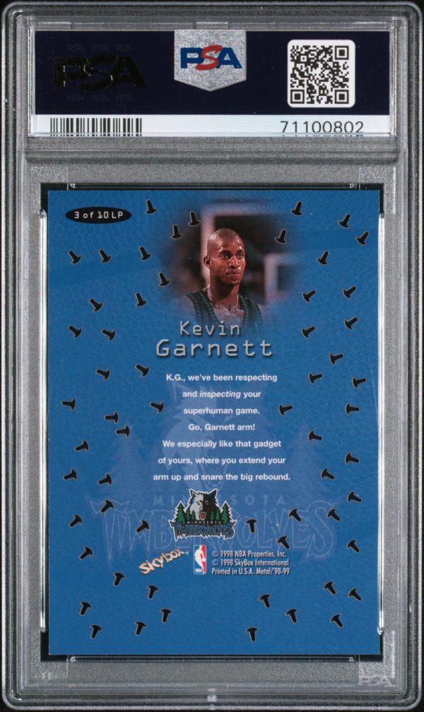 1998 Metal Universe Linchpins Kevin Garnett #3 PSA 9 Mint - Image 2
