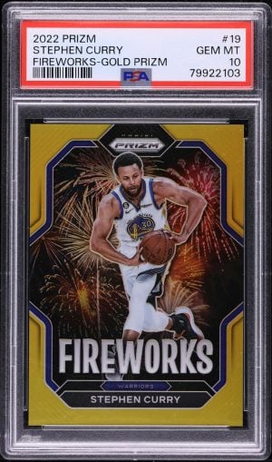 2022 Panini Prizm Fireworks Gold Stephen Curry /10 #19 PSA 10 GEM MINT