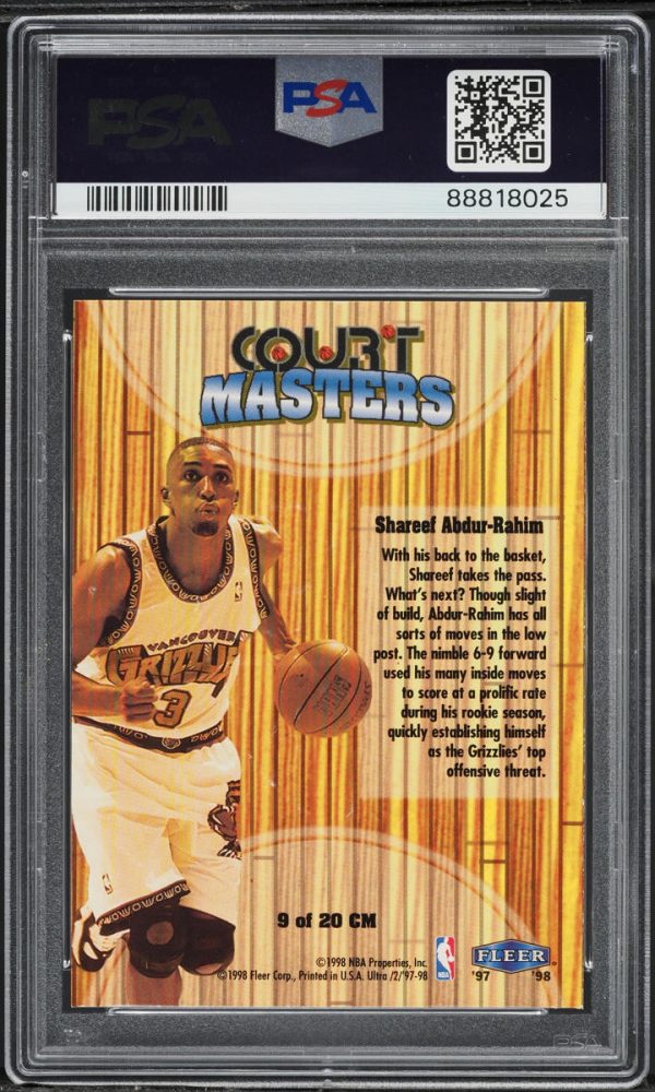 1997 Ultra Court Masters Shareef Abdur-Rahim #9CM PSA 9 MINT - Image 2