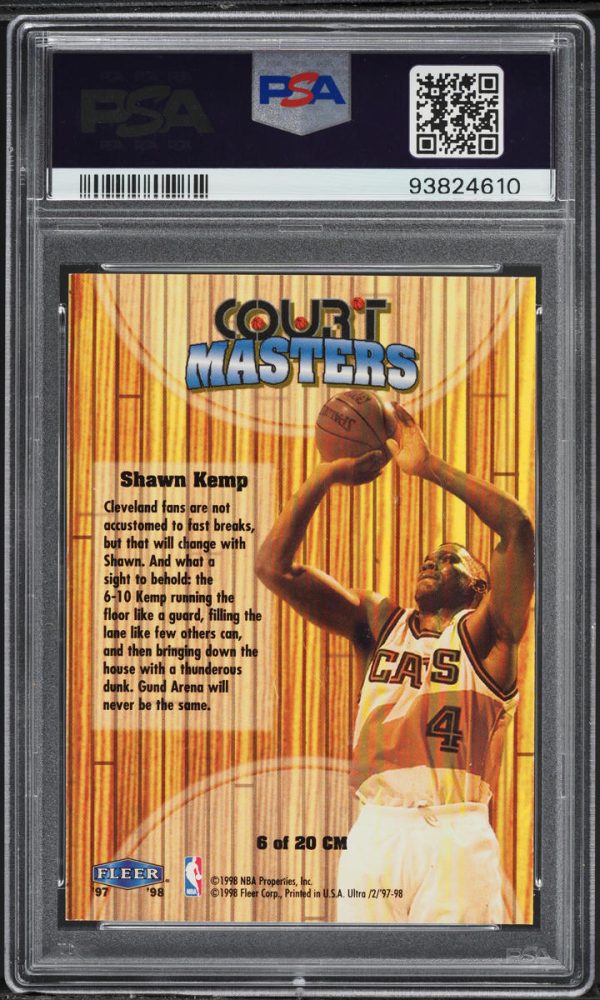 1997 Ultra Court Masters Shawn Kemp #6CM PSA 9 MINT - Image 2