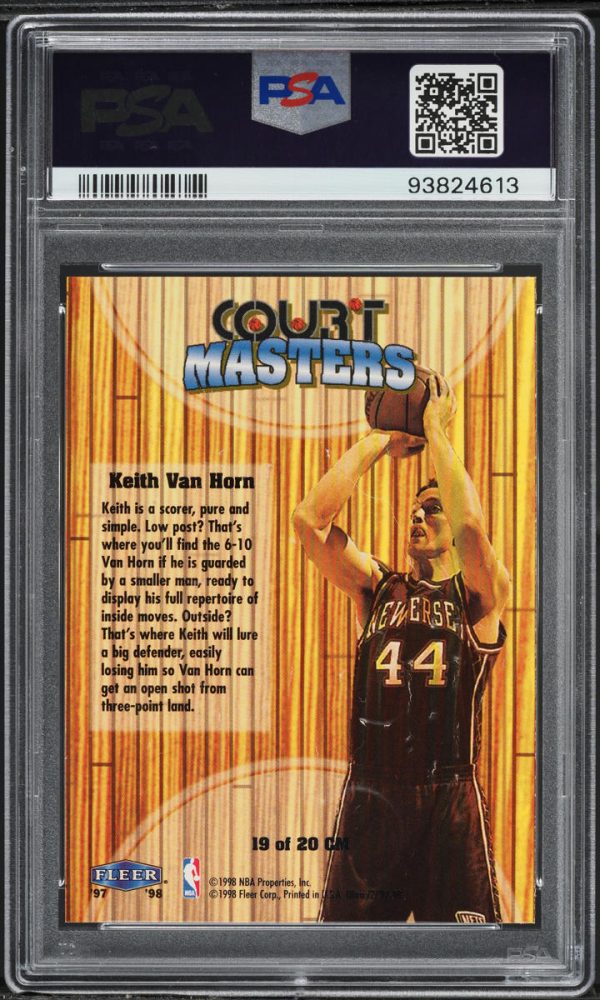 1997 Ultra Court Masters Keith Van Horn ROOKIE #19CM PSA 9 MINT - Image 2