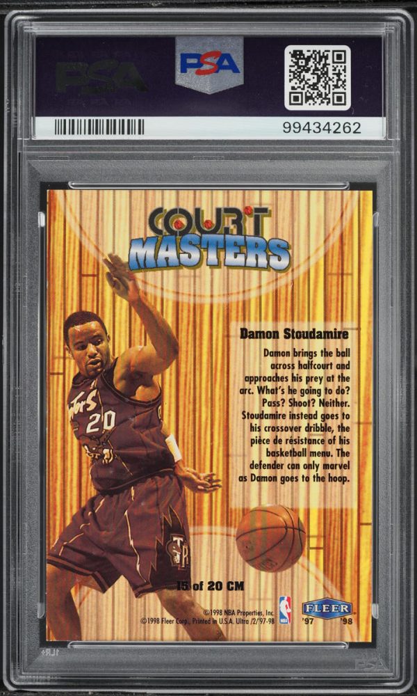 1997 Ultra Court Masters Damon Stoudamire #15CM PSA 9 MINT - Image 2