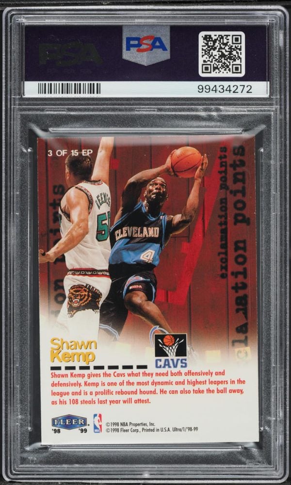 1998 Ultra Exclamation Points Shawn Kemp #3 PSA 8 NM-MT - Image 2