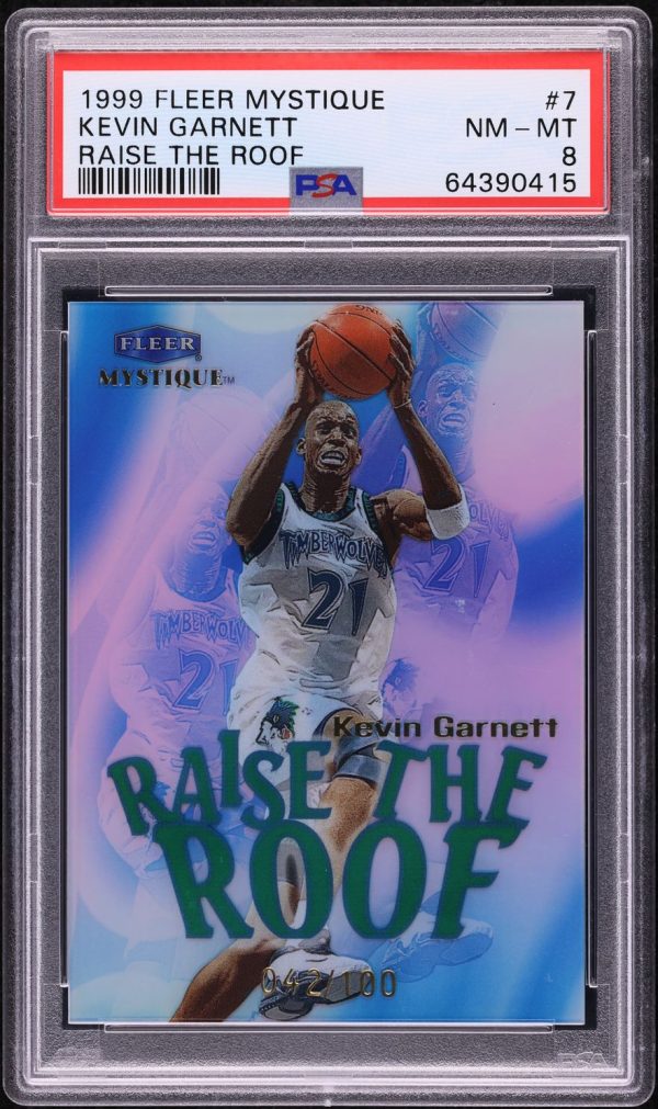 1999 Fleer Mystique Raise the Roof Kevin Garnett /100 #7 PSA 8 NM-MT