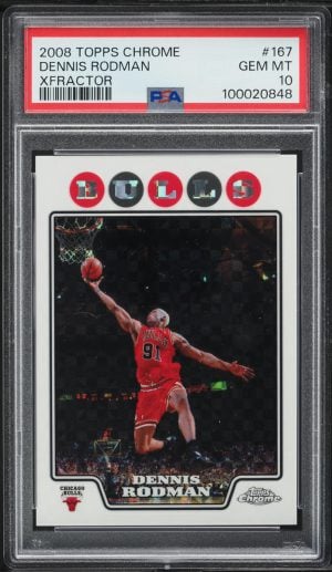 2008 Topps Chrome Xfractor Dennis Rodman /288 #167 PSA 10 GEM MINT