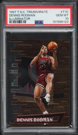 1997 Stadium Club Triumvirate Illuminator Dennis Rodman #T1C PSA 10 GEM MINT