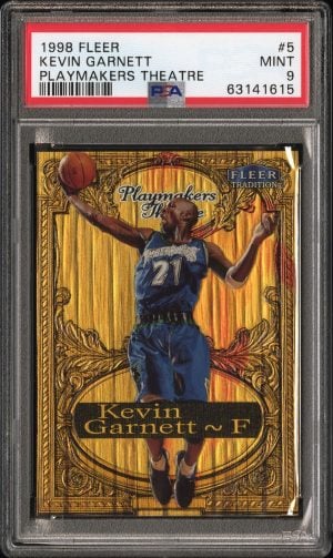 1998 Fleer Tradition Playmakers Theatre Kevin Garnett /100 #5 PSA 9 Mint