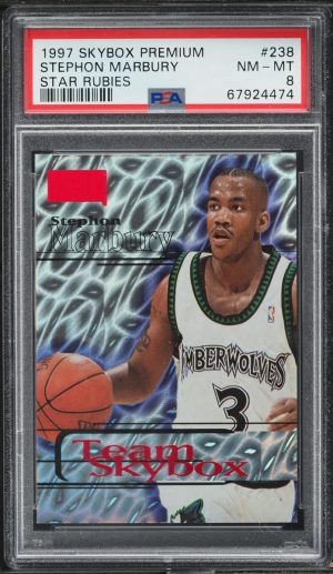 1997 Skybox Premium Star Rubies Stephon Marbury /50 #238 PSA 8 NM-MT